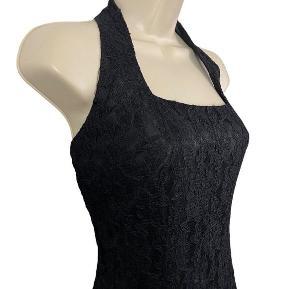 Liz Claiborne Halter Vintage Square Neck Lace Midi Formal Dress Whimsigoth 6 P - Picture 4 of 15